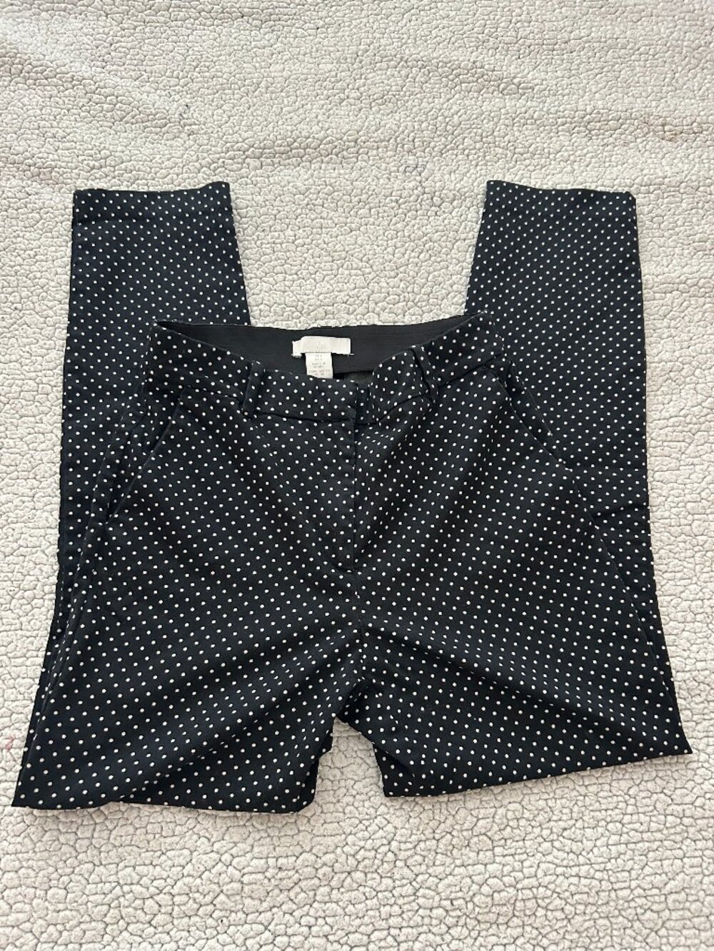 H&M -- black/ white slim, ankle polka dot pants